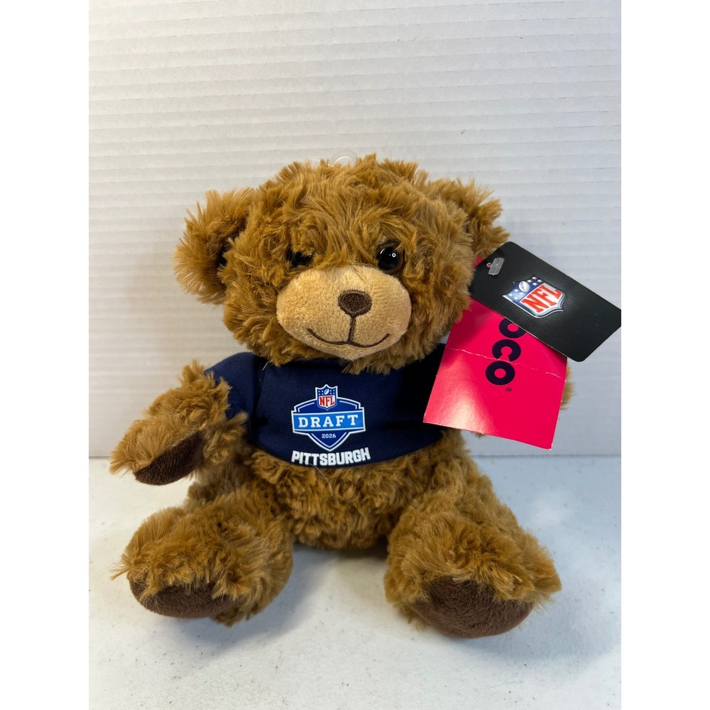 FOCO NFL Draft 2026 Pittsburgh Teddy Bear Plush Brown Navy Blue T-Shirt 9 inch